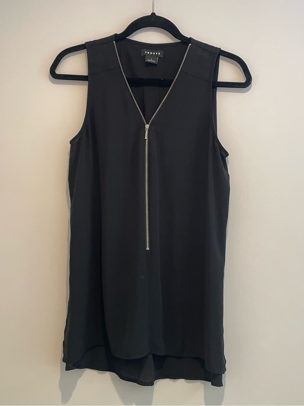 Trouvé Black Sleeveless Zip-Front Tank